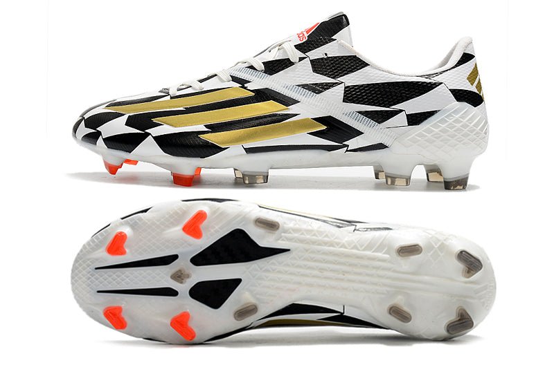 Adidas F50 Ghosted Adizero FG – Blanc Noir Or - FootXPert