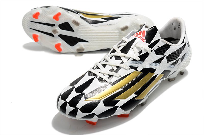 Adidas F50 Ghosted Adizero FG – Blanc Noir Or - FootXPert