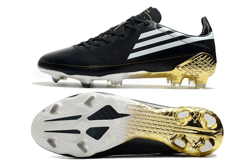 Adidas F50 Ghosted Adizero FG – Noir Blanc Or Métallique - FootXPert