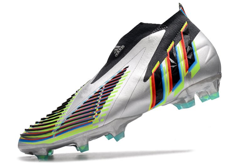 Adidas Predator Edge+ FG – Argent Métallique Noir Jaune Solaire - FootXPert