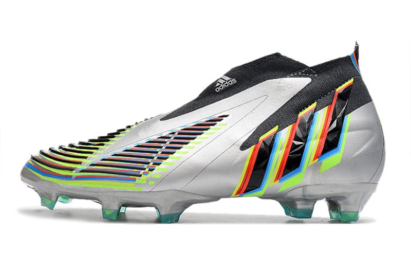Adidas Predator Edge+ FG – Argent Métallique Noir Jaune Solaire - FootXPert
