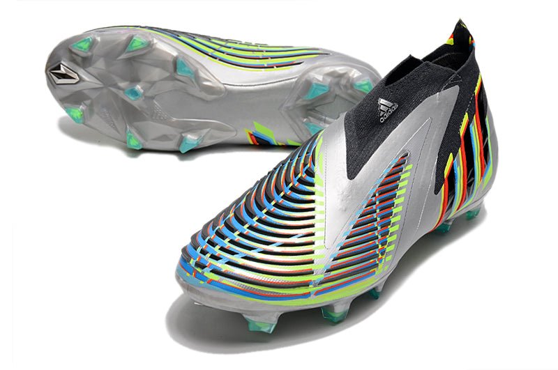 Adidas Predator Edge+ FG – Argent Métallique Noir Jaune Solaire - FootXPert