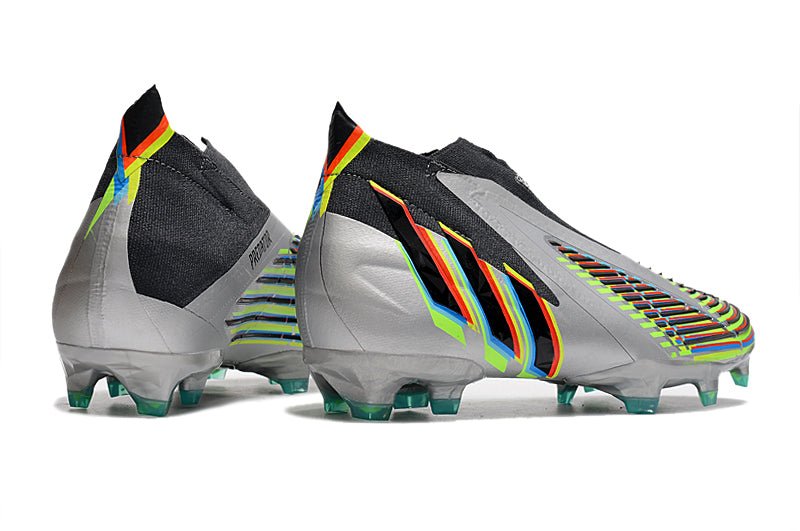 Adidas Predator Edge+ FG – Argent Métallique Noir Jaune Solaire - FootXPert