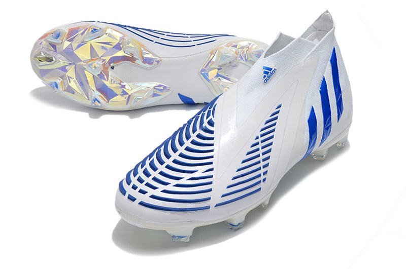 Adidas Predator Edge+ FG – Blanc Bleu Irisé - FootXPert
