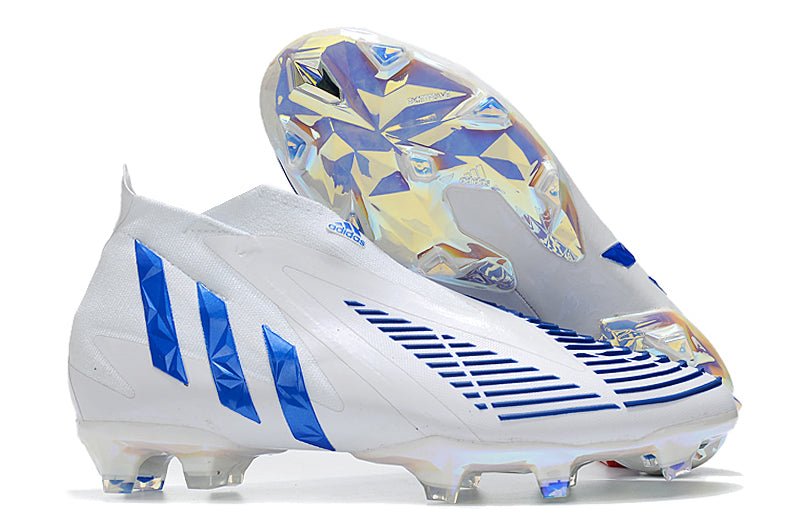 Adidas Predator Edge+ FG – Blanc Bleu Irisé - FootXPert