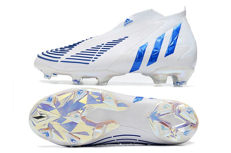 Adidas Predator Edge+ FG – Blanc Bleu Irisé - FootXPert