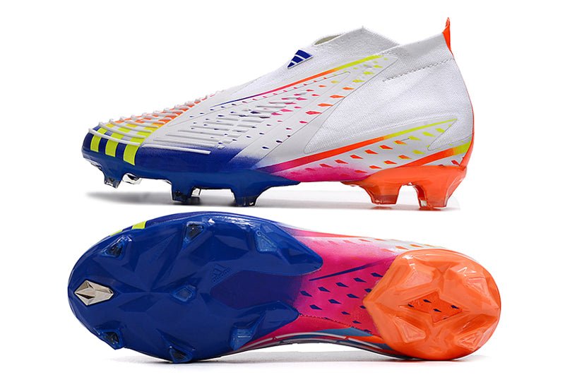 Adidas Predator Edge+ FG – Blanc Jaune Solaire Bleu Power - FootXPert