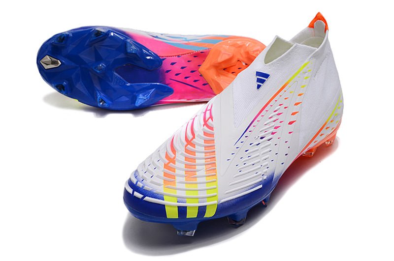 Adidas Predator Edge+ FG – Blanc Jaune Solaire Bleu Power - FootXPert