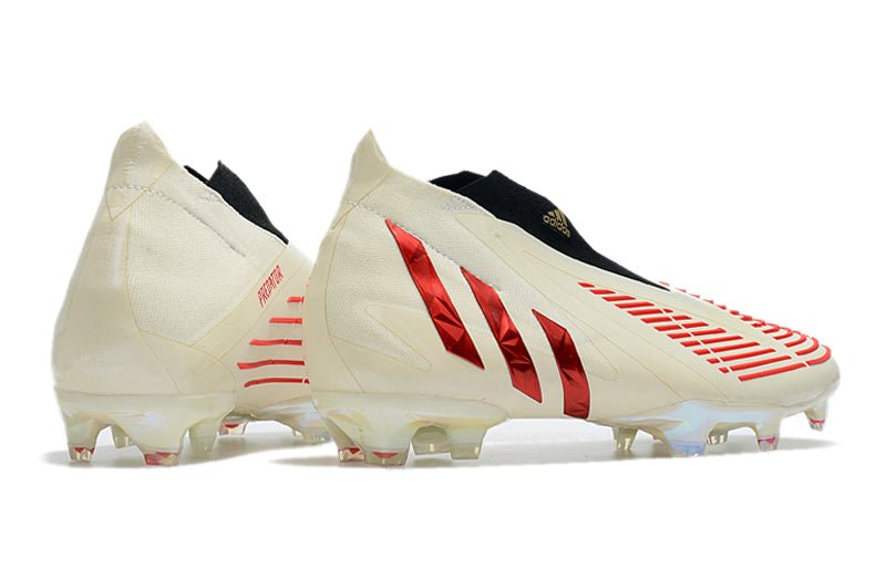 Adidas Predator Edge+ FG – Off Blanc Rouge Vif Or Métallique - FootXPert