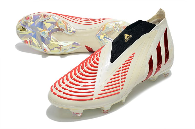 Adidas Predator Edge+ FG – Off Blanc Rouge Vif Or Métallique - FootXPert