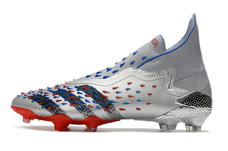 Adidas Predator Freak+ FG – Argent Métallique Noir Équipe Bleu - FootXPert
