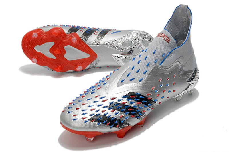 Adidas Predator Freak+ FG – Argent Métallique Noir Équipe Bleu - FootXPert