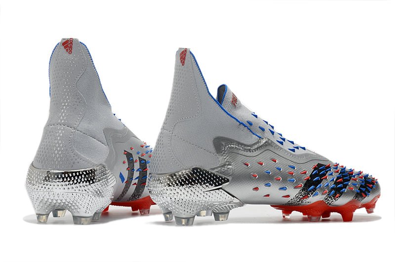 Adidas Predator Freak+ FG – Argent Métallique Noir Équipe Bleu - FootXPert