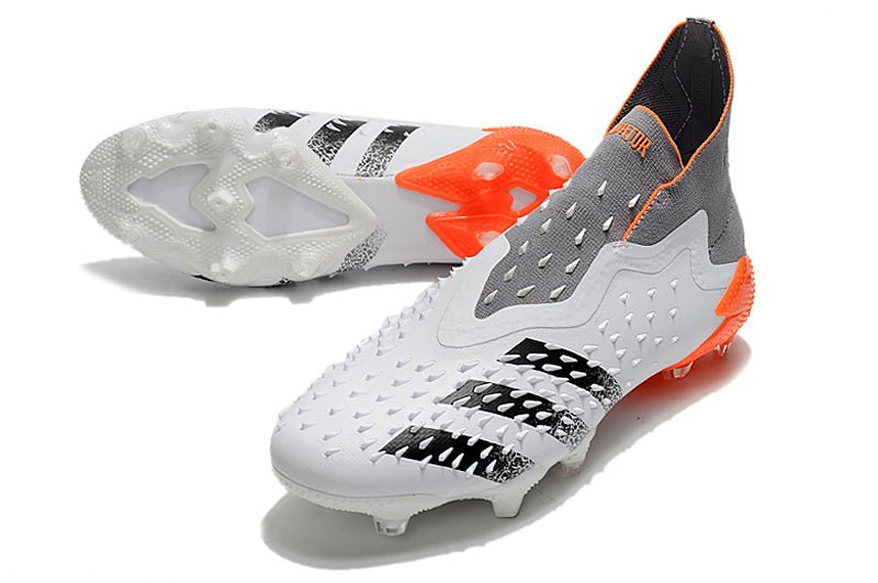 Adidas Predator Freak+ FG – Blanc Acier Métallique Rouge Solaire - FootXPert