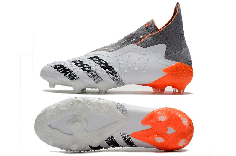 Adidas Predator Freak+ FG – Blanc Acier Métallique Rouge Solaire - FootXPert