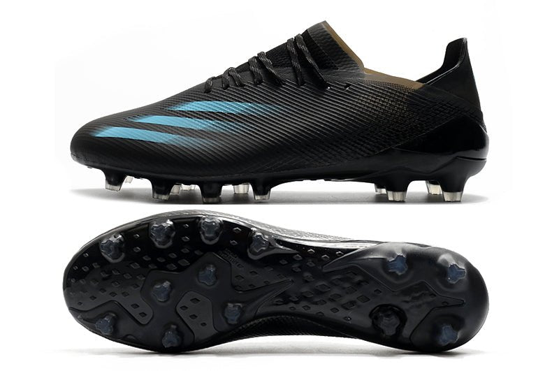 Adidas X Ghosted.1 FG – Superstealth – Noir Bleu Cyan - FootXPert