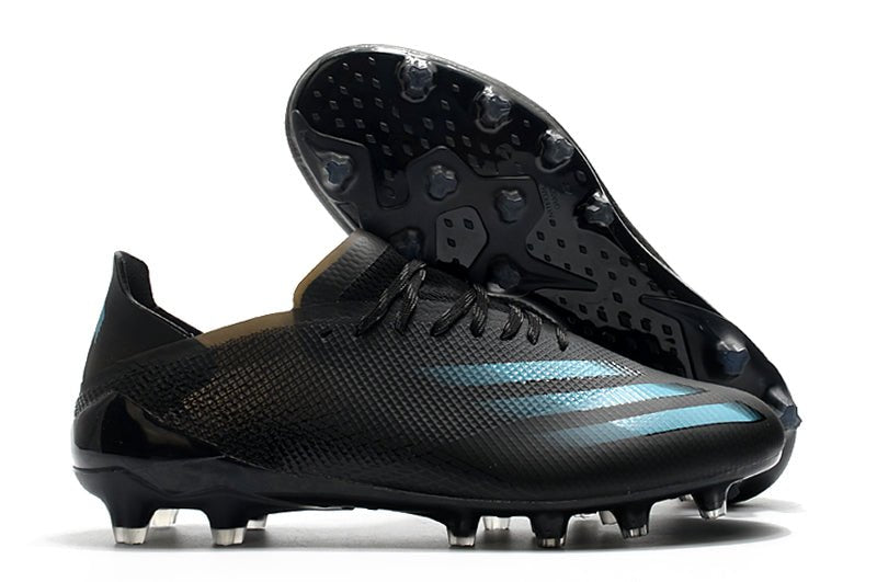 Adidas X Ghosted.1 FG – Superstealth – Noir Bleu Cyan - FootXPert