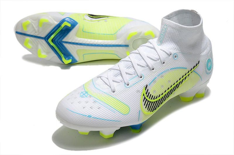 Nike Mercurial Superfly 8 Elite FG – Blanc Jaune Bleu - FootXPert