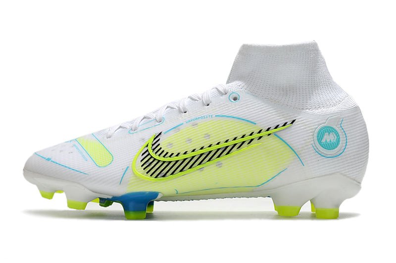 Nike Mercurial Superfly 8 Elite FG – Blanc Jaune Bleu - FootXPert