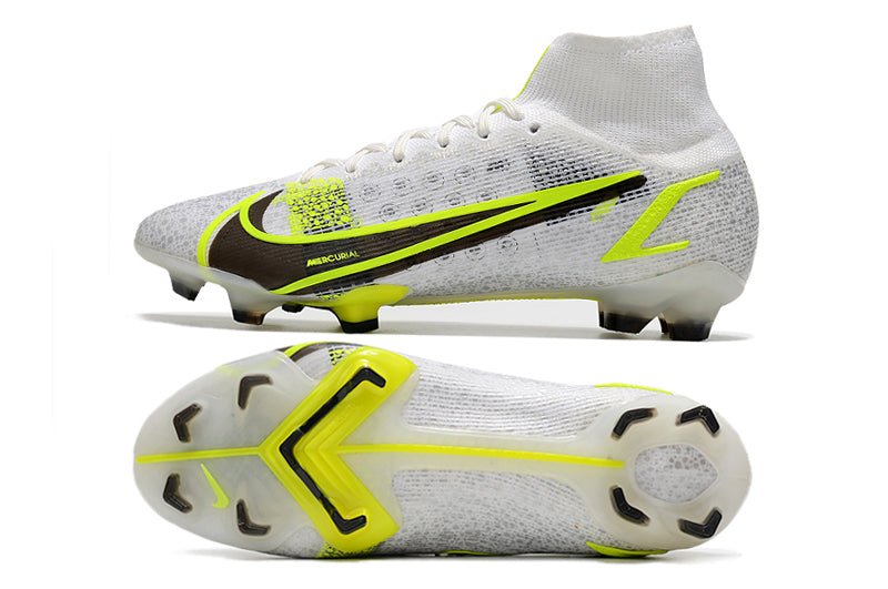 Nike Mercurial Superfly 8 Elite FG – Silver Safari – Blanc Noir Jaune Fluo - FootXPert