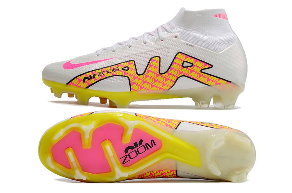 Nike Mercurial Superfly 9 Elite FG – Blanc Rose Jaune - FootXPert