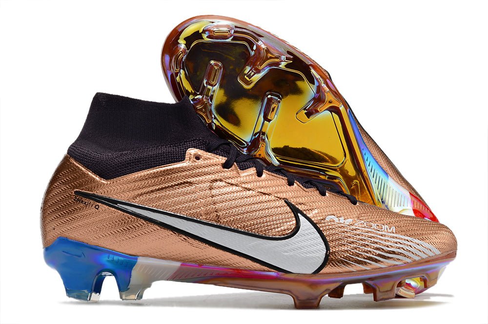 Nike Mercurial Superfly 9 Elite FG – Bronze Blanc Bleu - FootXPert
