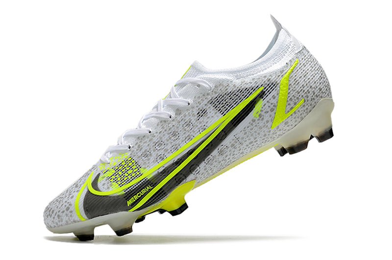 Nike Mercurial Vapor 14 Elite FG – Silver Safari – Blanc Noir Argenté Jaune Fluo - FootXPert