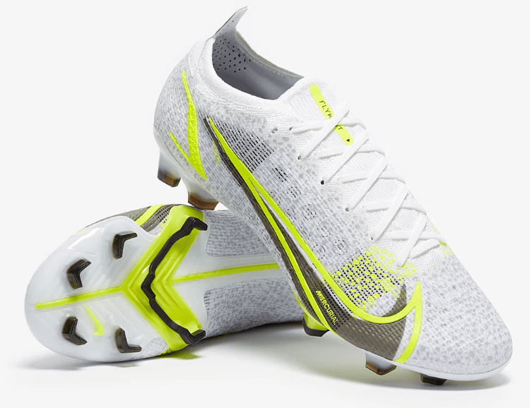 Nike Mercurial Vapor 14 Elite FG – Silver Safari – Blanc Noir Argenté Jaune Fluo - FootXPert
