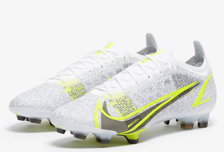Nike Mercurial Vapor 14 Elite FG – Silver Safari – Blanc Noir Argenté Jaune Fluo - FootXPert