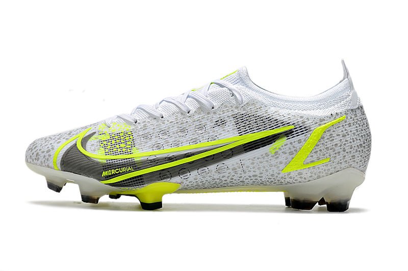 Nike Mercurial Vapor 14 Elite FG – Silver Safari – Blanc Noir Argenté Jaune Fluo - FootXPert