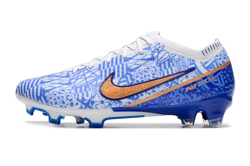 Nike Mercurial Vapor 15 Elite FG – Blanc Bleu Or - FootXPert