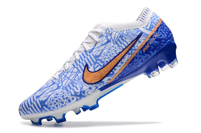 Nike Mercurial Vapor 15 Elite FG – Blanc Bleu Or - FootXPert