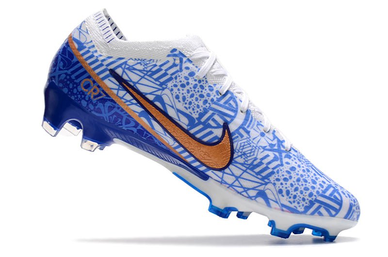 Nike Mercurial Vapor 15 Elite FG – Blanc Bleu Or - FootXPert