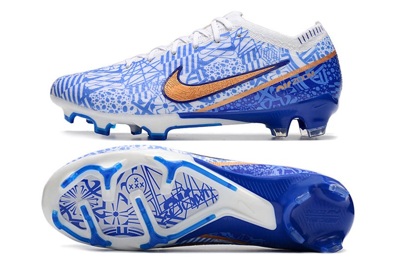 Nike Mercurial Vapor 15 Elite FG – Blanc Bleu Or - FootXPert