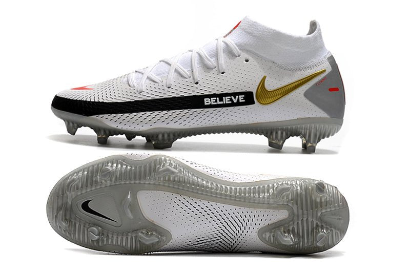 Nike Phantom GT Elite DF FG – Blanc Noir Or Rouge - FootXPert