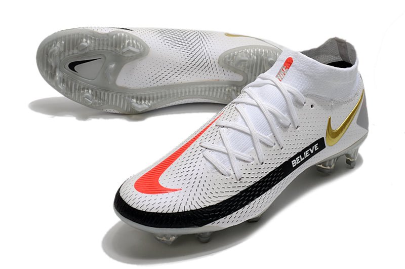 Nike Phantom GT Elite DF FG – Blanc Noir Or Rouge - FootXPert