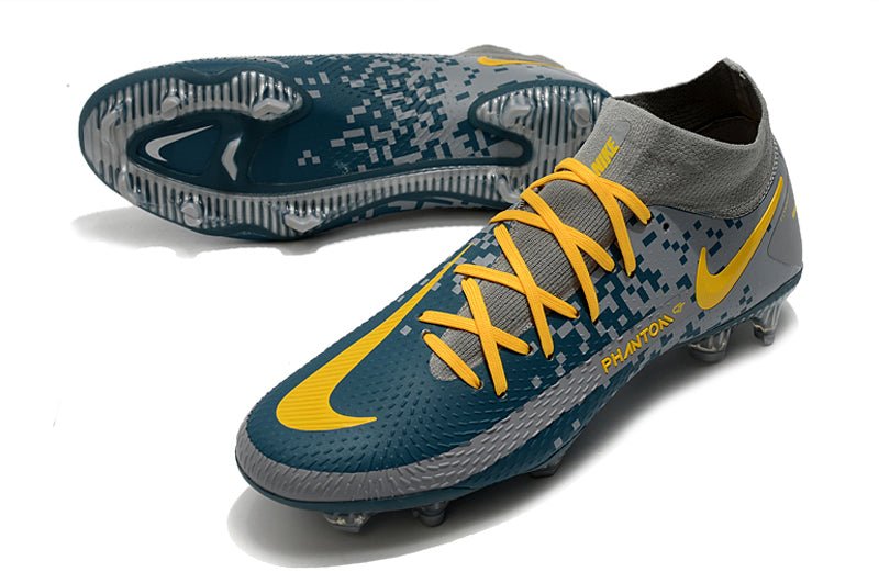 Nike Phantom GT Elite DF FG – Gris Bleu Jaune - FootXPert