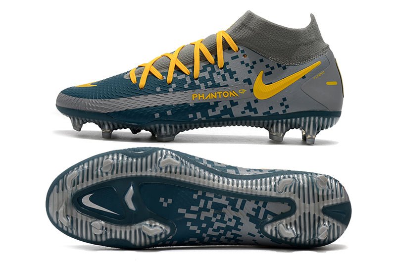 Nike Phantom GT Elite DF FG – Gris Bleu Jaune - FootXPert