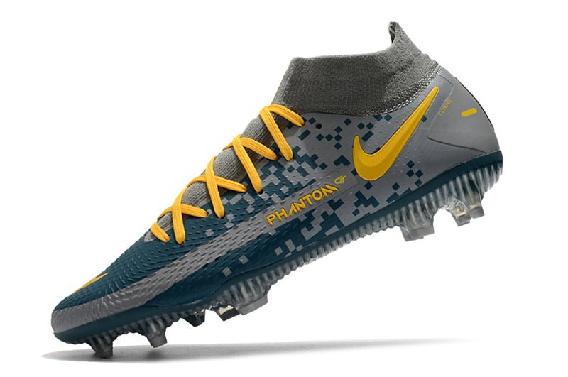 Nike Phantom GT Elite DF FG – Gris Bleu Jaune - FootXPert