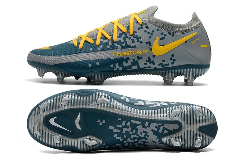 Nike Phantom GT Elite FG – Gris Bleu Jaune - FootXPert