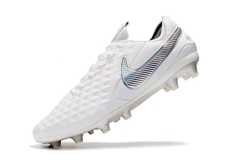 Nike Tiempo Legend 8 Elite FG – Blanc Chrome Platine - FootXPert