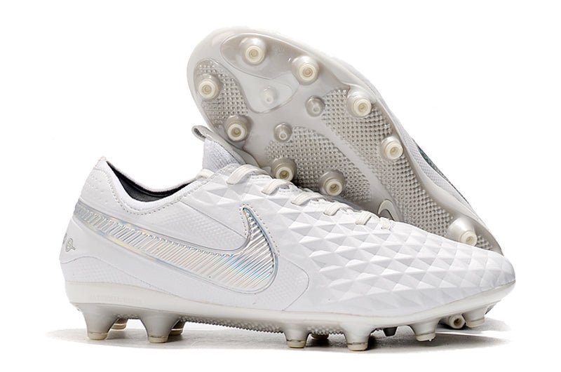Nike Tiempo Legend 8 Elite FG – Blanc Chrome Platine - FootXPert