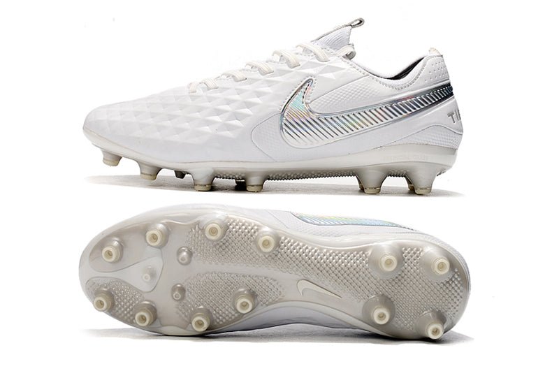Nike Tiempo Legend 8 Elite FG – Blanc Chrome Platine - FootXPert