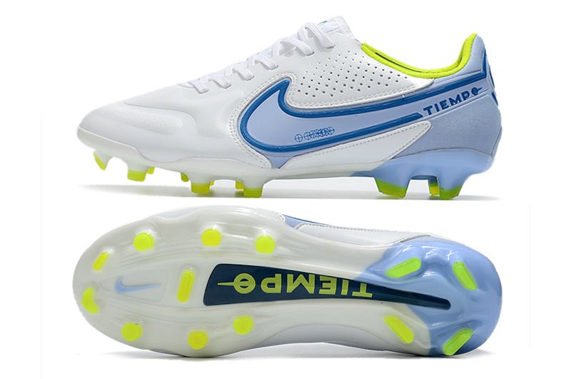 Nike Tiempo Legend 9 Elite FG – Blanc Bleu - FootXPert