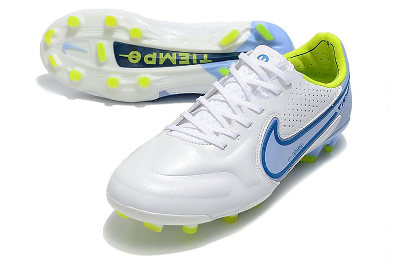 Nike Tiempo Legend 9 Elite FG – Blanc Bleu - FootXPert