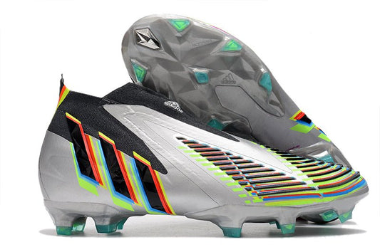 Adidas Predator Edge+ FG – Argent Métallique Noir Jaune Solaire - FootXPert