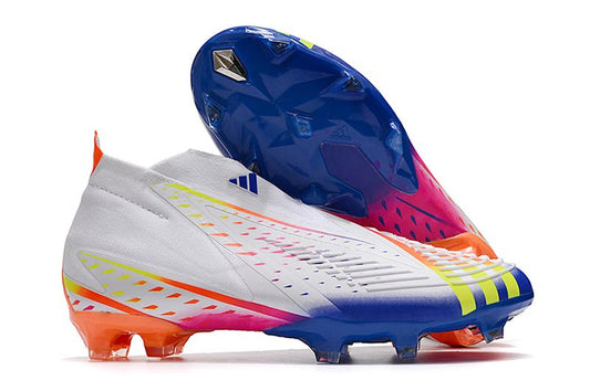 Adidas Predator Edge+ FG – Blanc Jaune Solaire Bleu Power - FootXPert