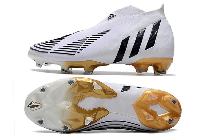 Adidas Predator Edge+ FG – Blanc Noir Or - FootXPert