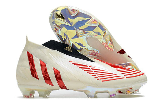 Adidas Predator Edge+ FG – Off Blanc Rouge Vif Or Métallique - FootXPert