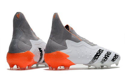 Adidas Predator Freak+ FG – Blanc Acier Métallique Rouge Solaire - FootXPert